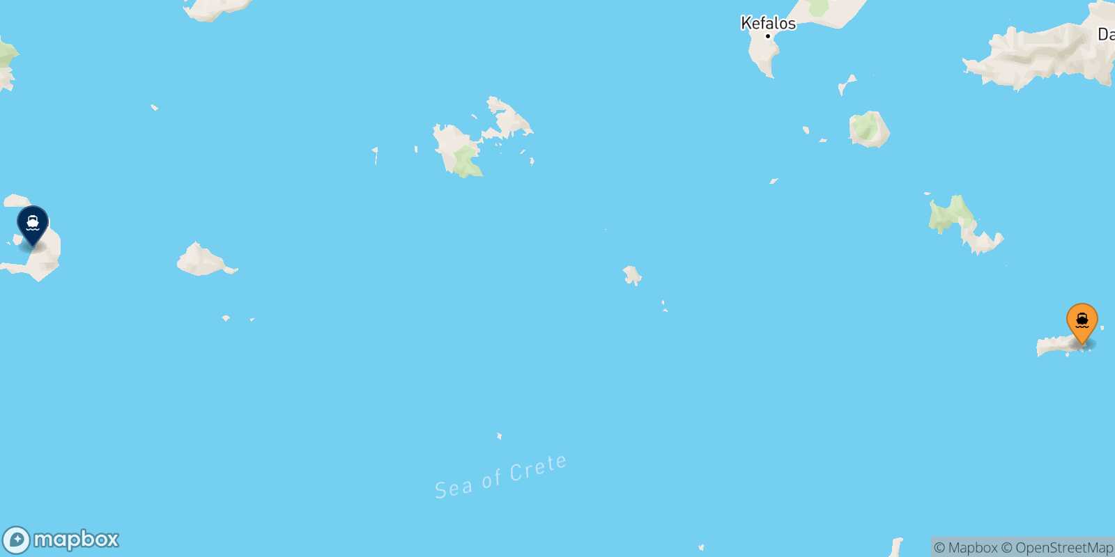 Mapa de la ruta Chalki Santorini