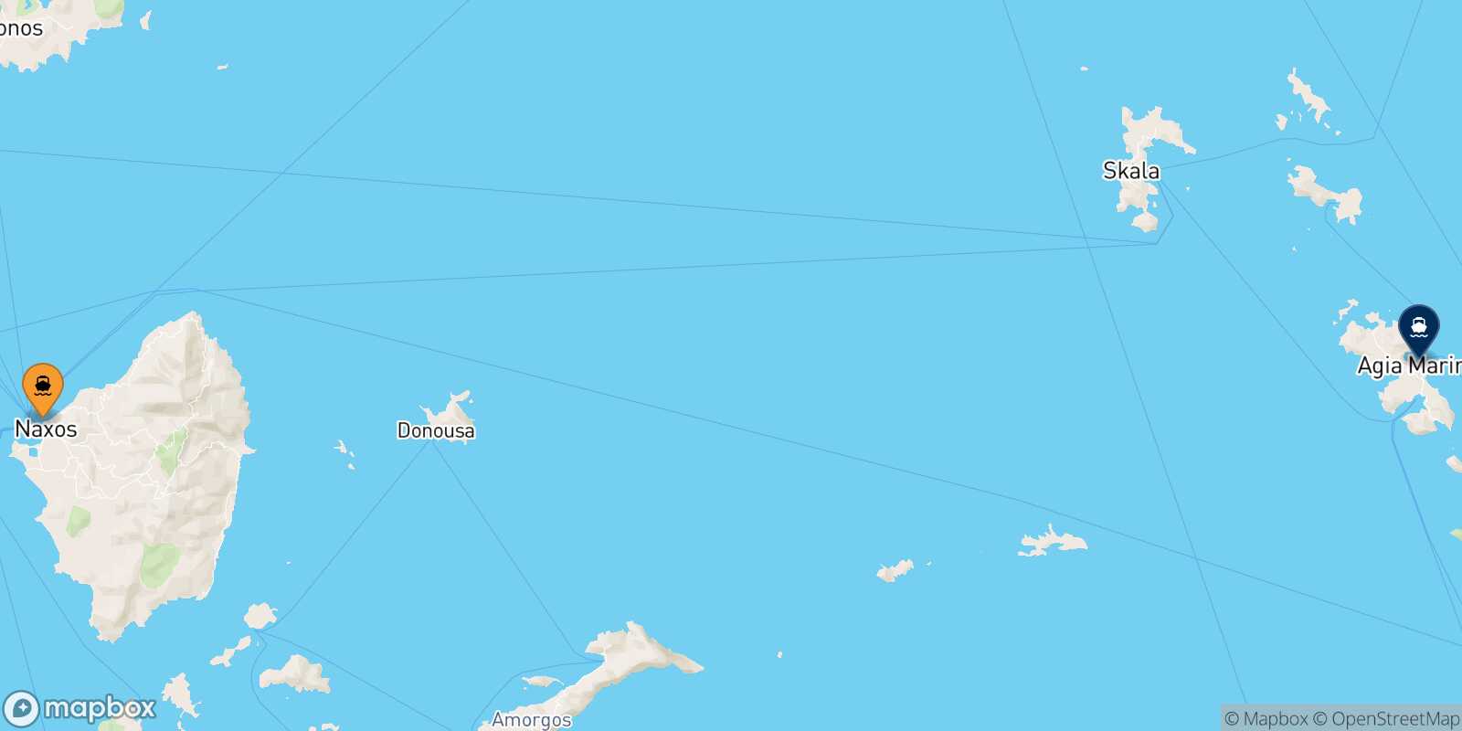 Mapa de la ruta Naxos Leros