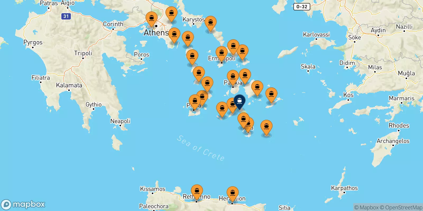 Ferries de Grecia a Ios