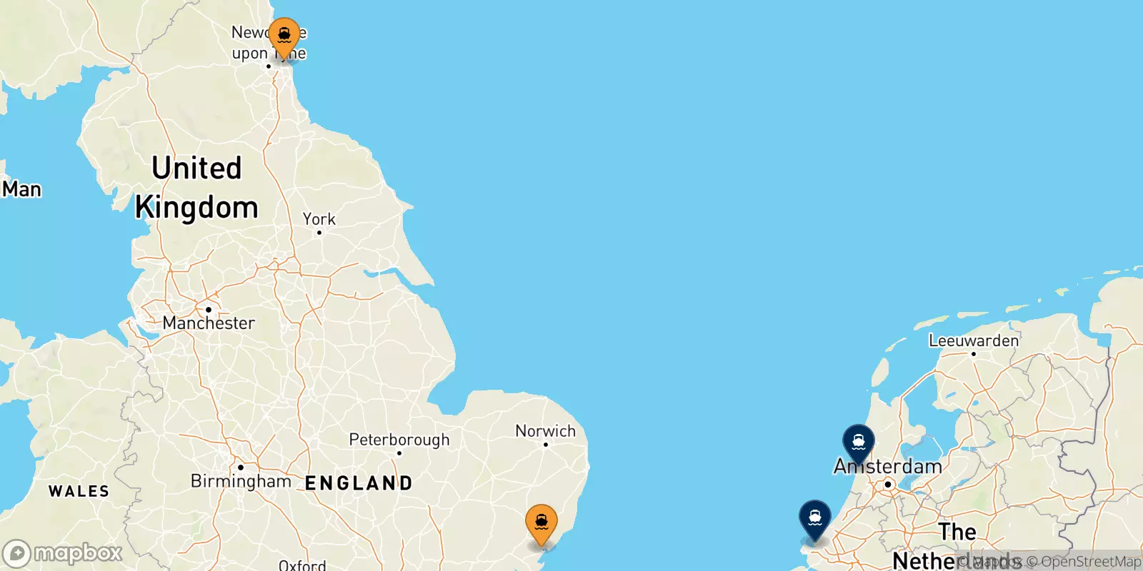 Ferries de Inglaterra a Países Bajos