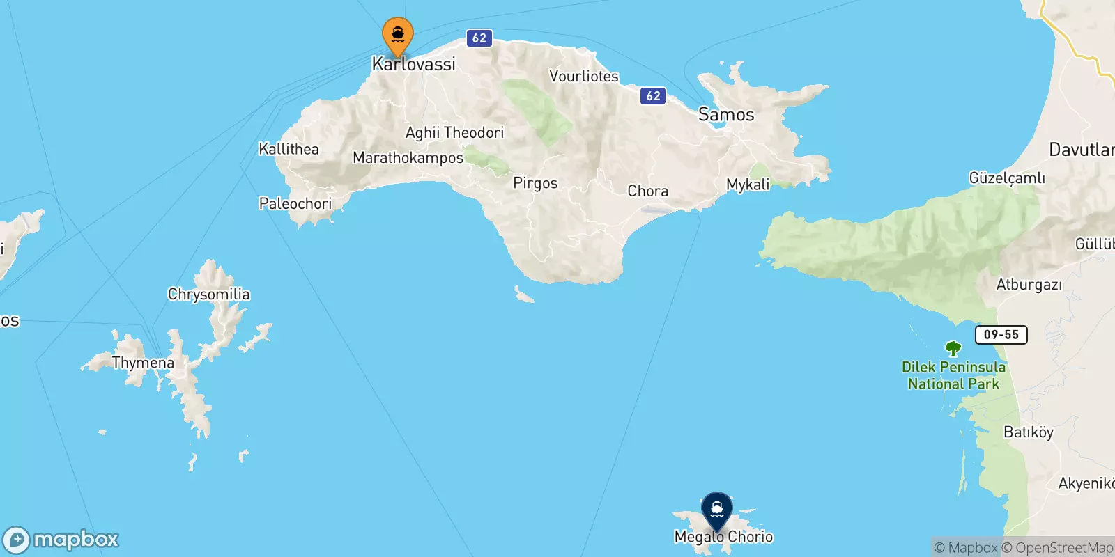 Ferries de Pythagorio (Samos) a Agathonisi