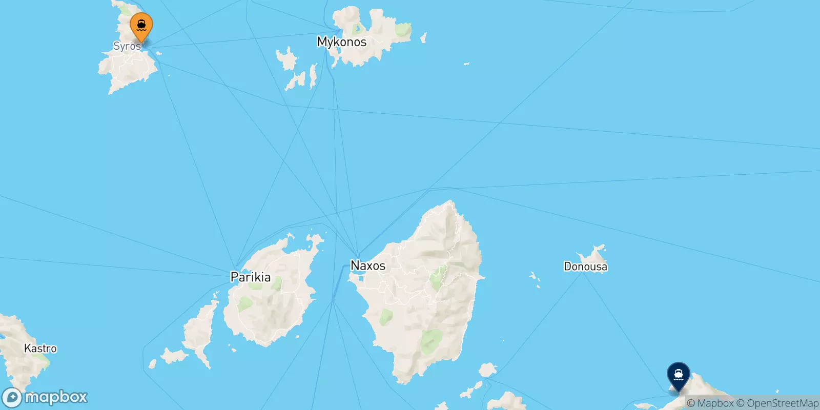 Ferries de Syros a Aegiali (Amorgos)