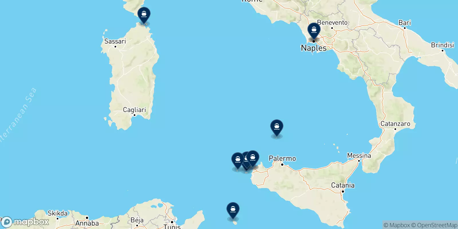 Ferries de Trapani a Italia