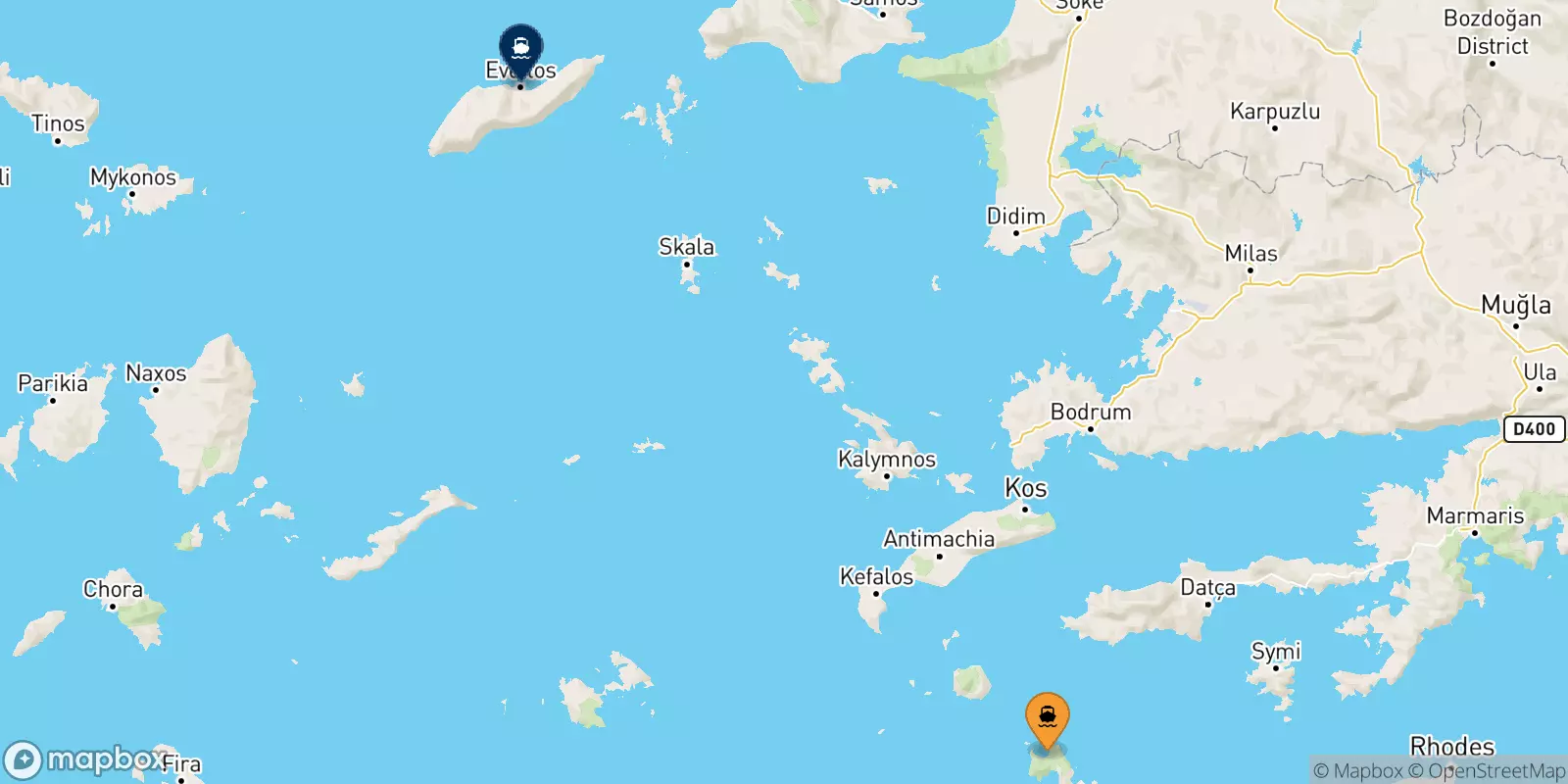 Ferries de Tilos a Evdilos (Ikaria)