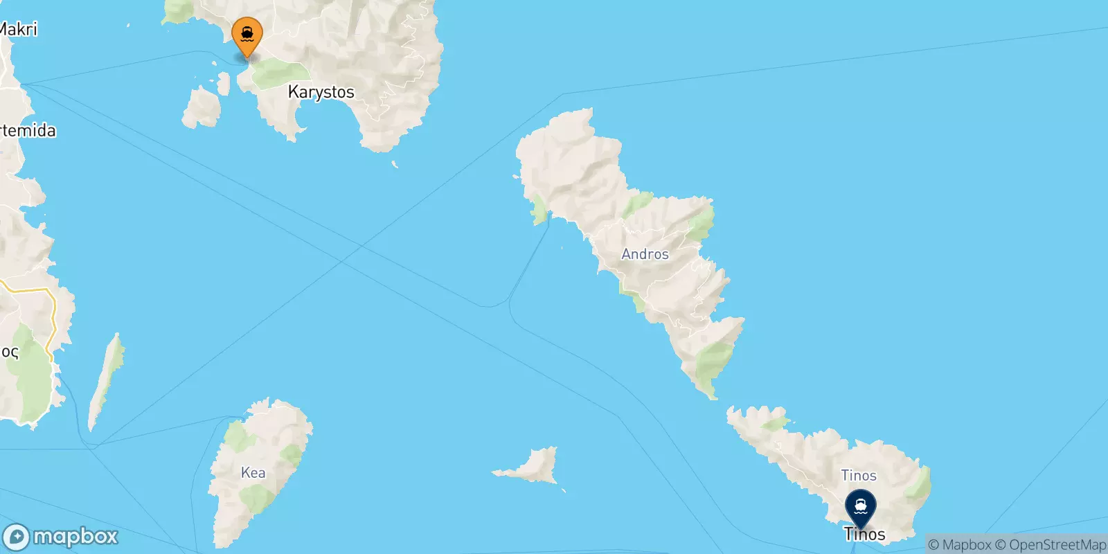 Ferries de Marmari a Tinos