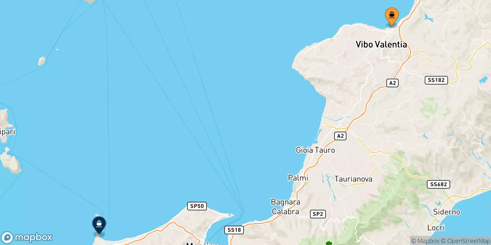 Ferries de Vibo Valentia a Sicilia