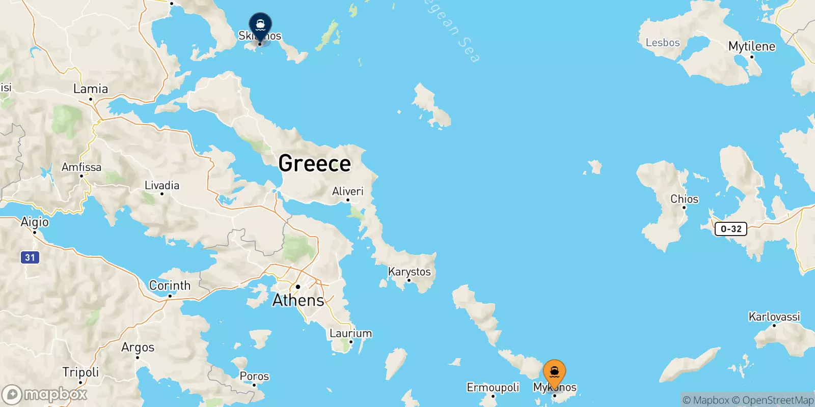 Ferries de Mykonos a Islas Espóradas