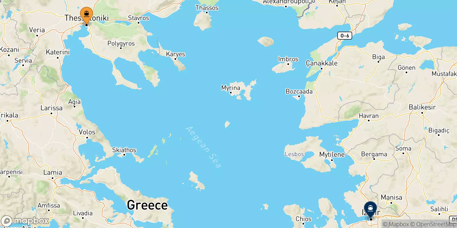 Ferries de Salónica a Turquía