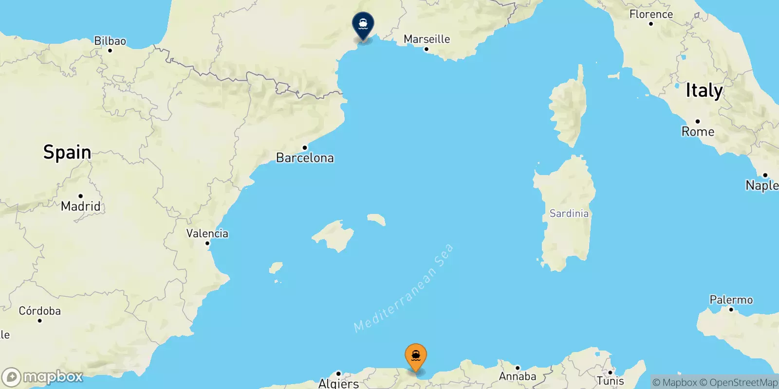 Ferries de Bejaia a Francia