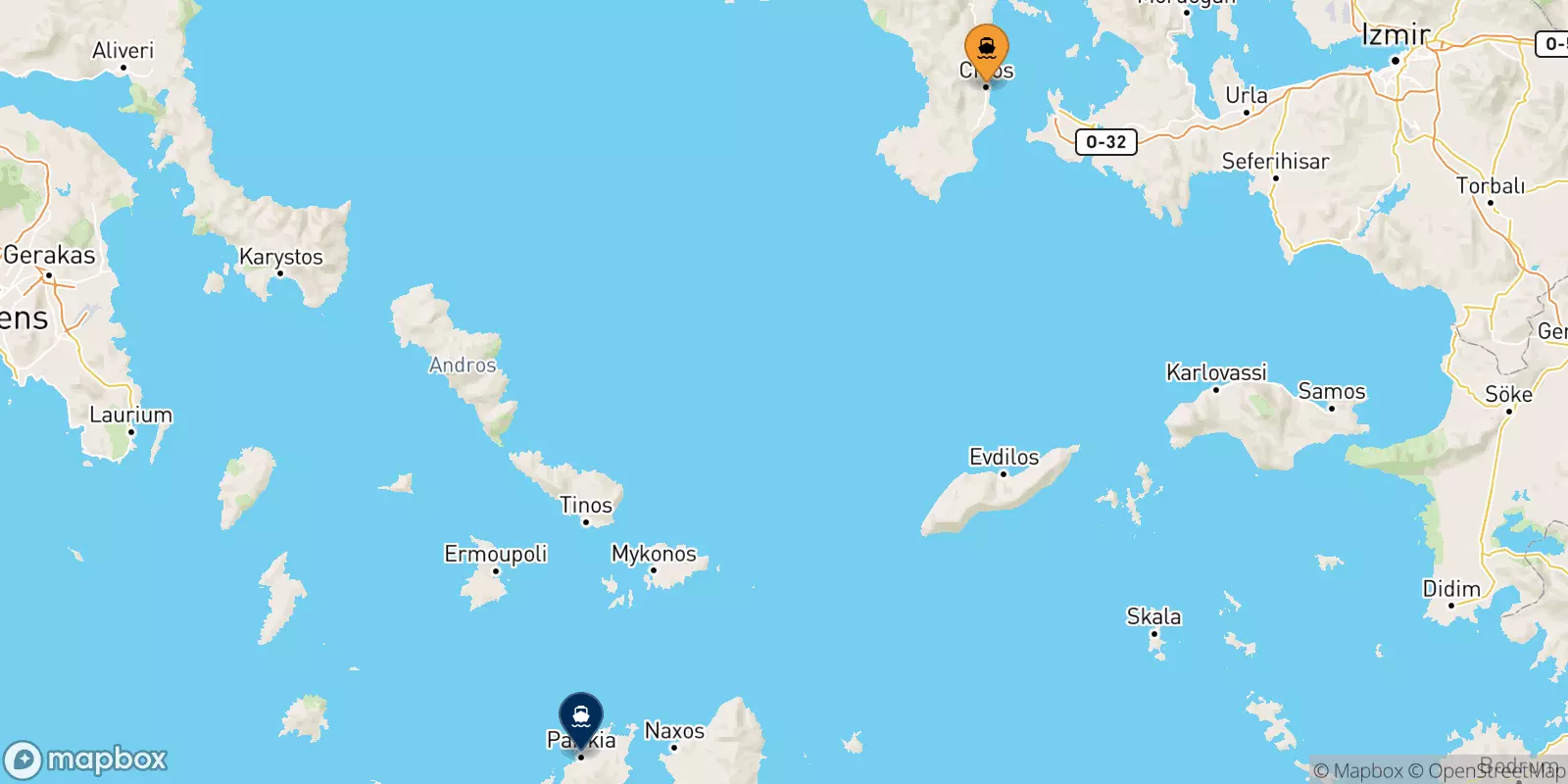 Ferries de Quios a Paros