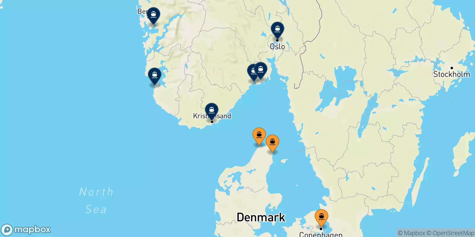 Ferries de Dinamarca a Noruega